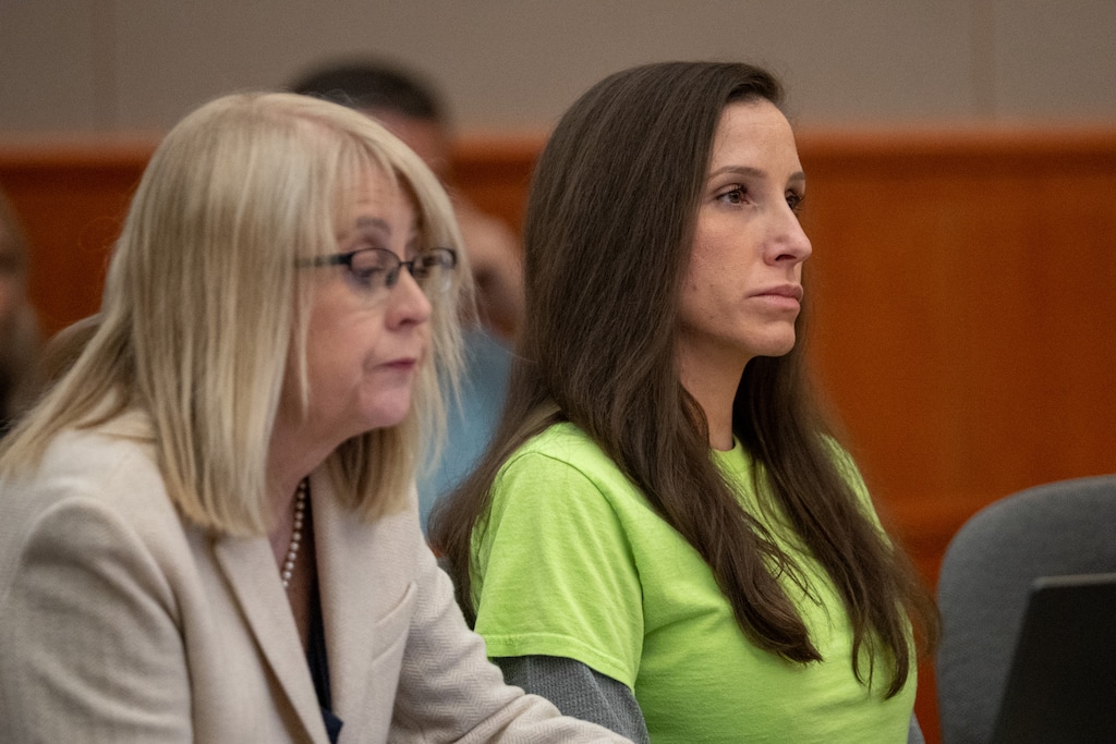 (Trent Nelson | The Salt Lake Tribune) Kouri Richins appears at a sentencing hearing in 3rd District Court in Park City on Wednesday, May 13, 2026. At left is defense attorney Wendy Lewis.