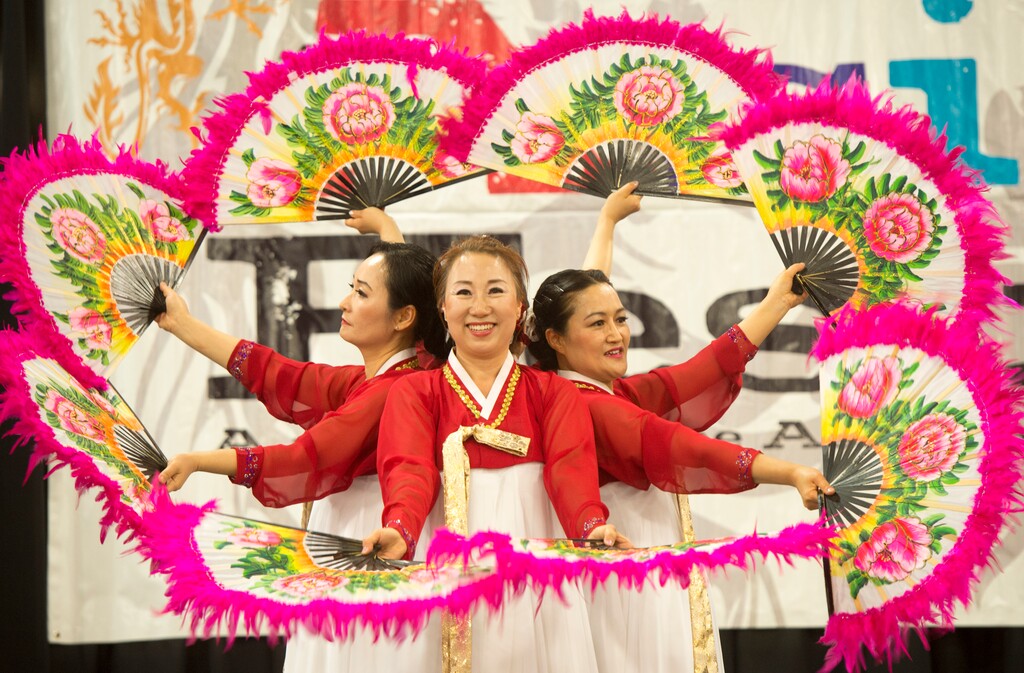 (Rick Egan  |  Salt Lake Tribune file photo) The Arirang dance group from Korea, performs at the 2016 Utah Asian Festival. The 2022 edition of the festival is set for Saturday, July 9, 2022, at a new location: The Utah State Fairpark.