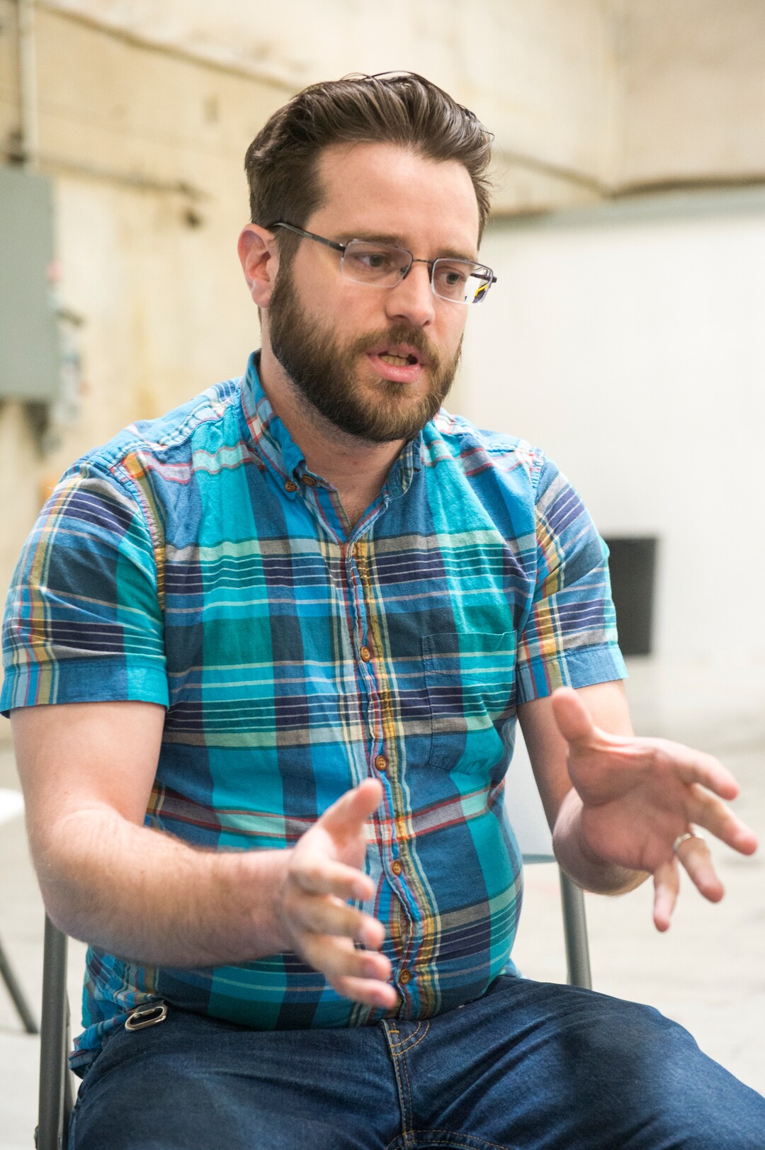 (Rick Egan  |  The Salt Lake Tribune)   Nick Jessen  talks about the new video platform he is developing for Utah Gun Exchange, for gun enthusiasts, Friday, March 23, 2018.