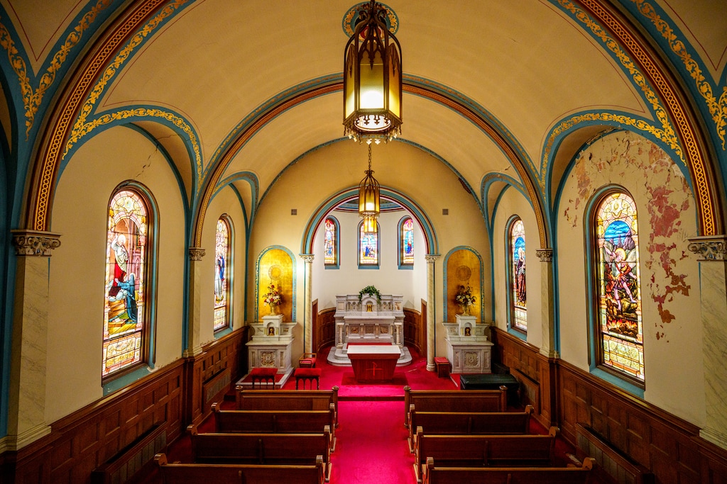 (Trent Nelson  |  The Salt Lake Tribune) The Holy Cross Hospital Chapel in Salt Lake City on Wednesday, May 7, 2025.