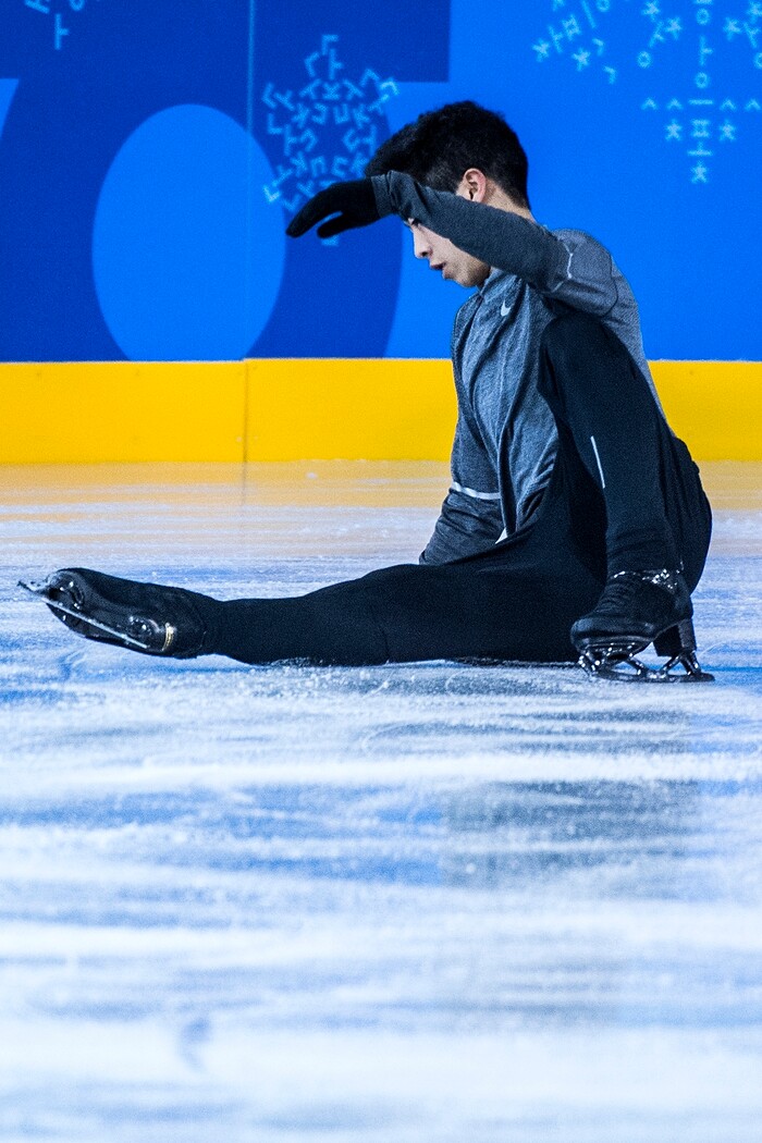 (Chris Detrick | The Salt Lake Tribune) Salt Lake City's Nathan Chen practices his Men's Single Skating Short Program for the Team Event at the Gangneung Ice Arena Thursday, February 8, 2018.