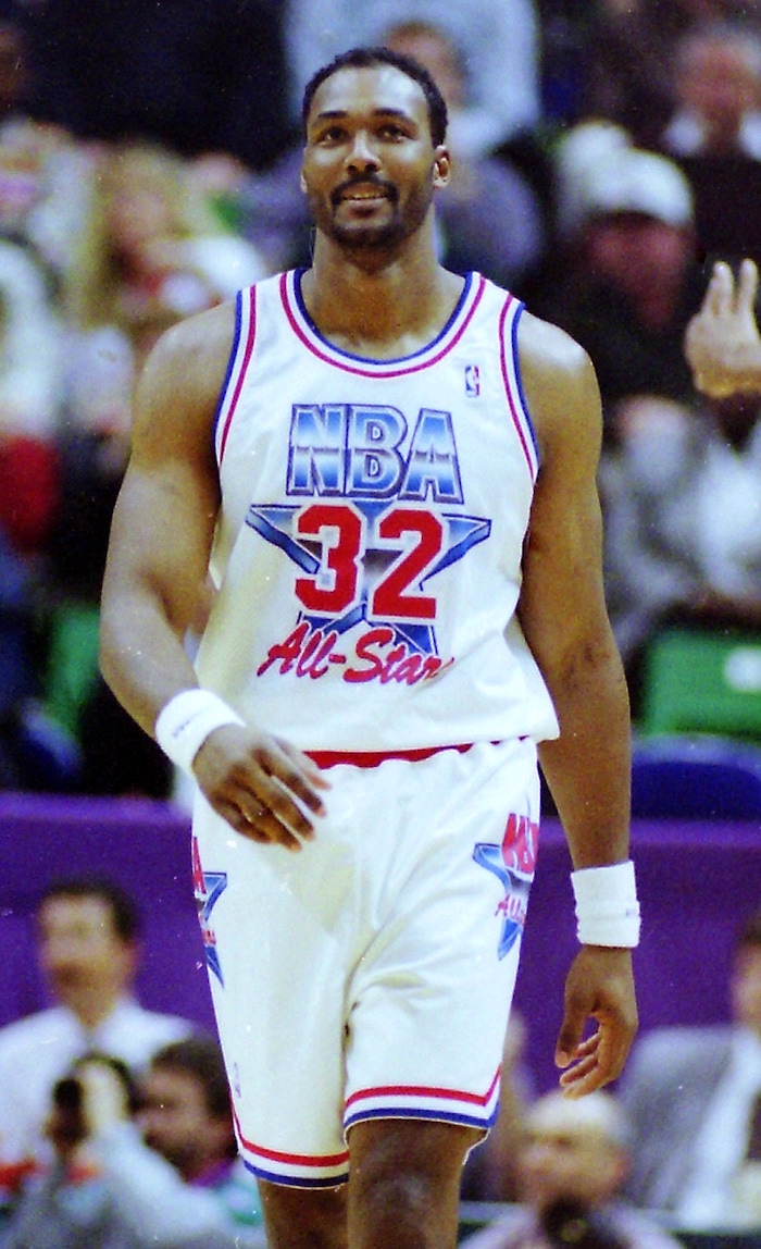 (Steve Griffin  | Tribune File Photo)  Karl Malone smiles in the 1993 All Star Game at the Delta Center in Salt Lake City, Sunday, Feb. 21, 1993.