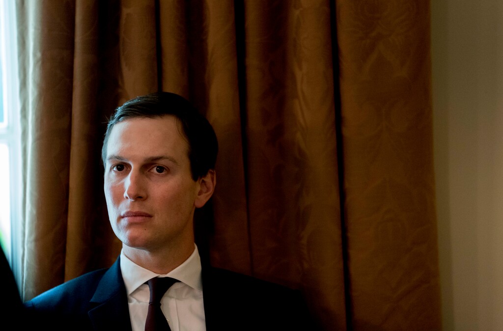 In this Thursday, Aug. 16, 2018, file photo, President Donald Trump's White House Senior Adviser Jared Kushner attends a cabinet meeting in the Cabinet Room of the White House, in Washington.  (AP Photo/Andrew Harnik, File)