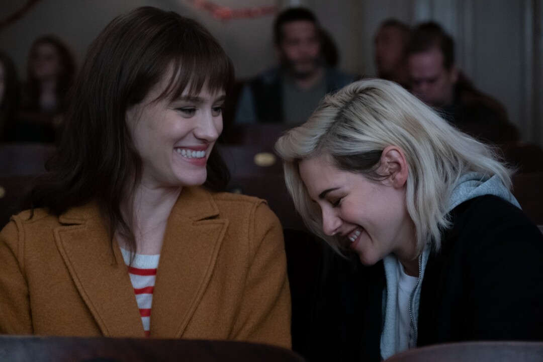 (Photo courtesy of TriStar Pictures) Harper (Mackenzie Davis, left) and Abby are a couple going to meet Harper's conservative family in the romantic comedy "Happiest Season."