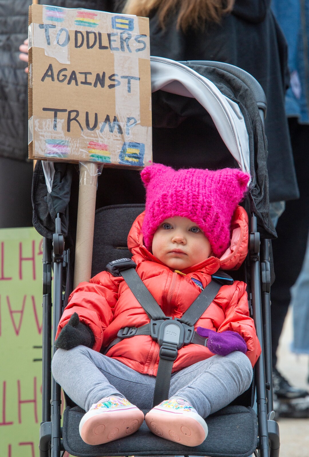 (Rick Egan  |  The Salt Lake Tribune)     Womxn's marchers included 1-year-old Olive Rolston in the 2020 Womxn's March in Salt Lake City, Saturday, Jan. 18, 2020.