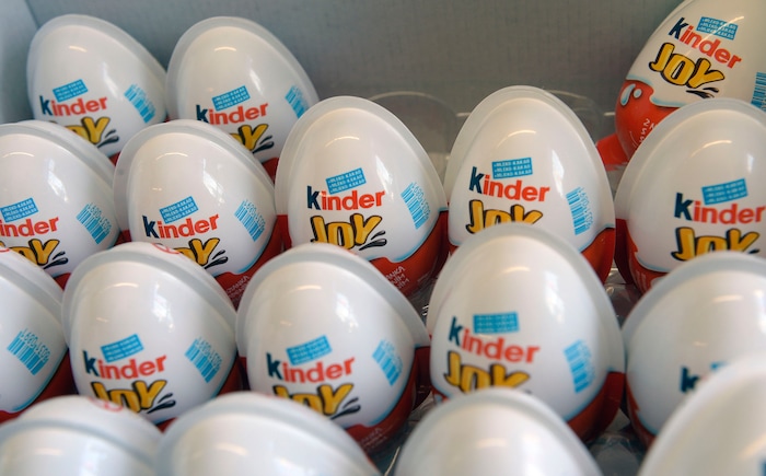 (Al Hartmann  |  The Salt Lake Tribune) Kinder Joy eggs, a popular European treat, are available for the first time in the U.S. this Christmas. The FDA had previously banned the candy, saying it was a potential choking hazard because a toy was hidden inside the chocolate. The new American version of the eggs, called “Kinder Joy,” have two halves — one with a toy and the other with pure chocolate.  They are flying off the shelves at Utah specialty shops like the Dutch Store.