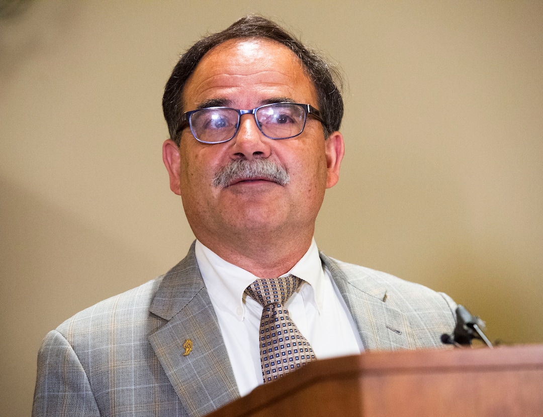 (Rick Egan | The Salt Lake Tribune)  Dan Bernardo, a friend of the McCluskey family, talks about the what happened to Lauren McCluskey, during a news conference Thursday, June 27, 2019, following the filing of a lawsuit against the University of Utah for $56 million, alleging campus police could have done more to prevent the murder of their daughter Lauren.