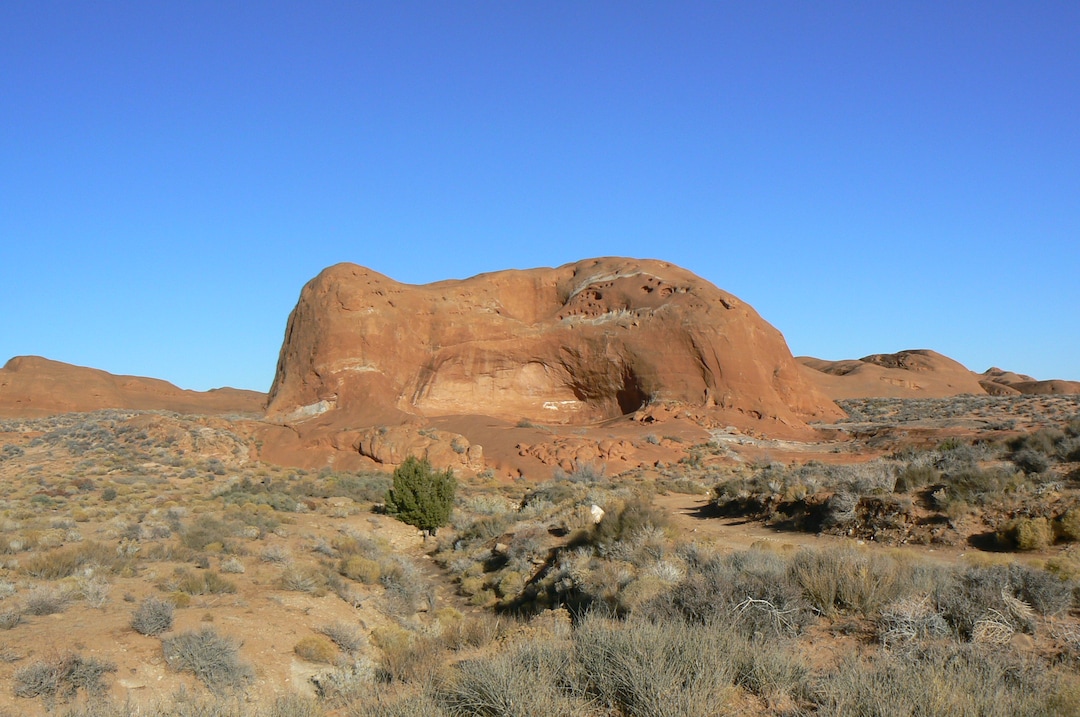 (Courtesy of Jerry Roundy)  Dance Hall Rock near hole in the rock road.