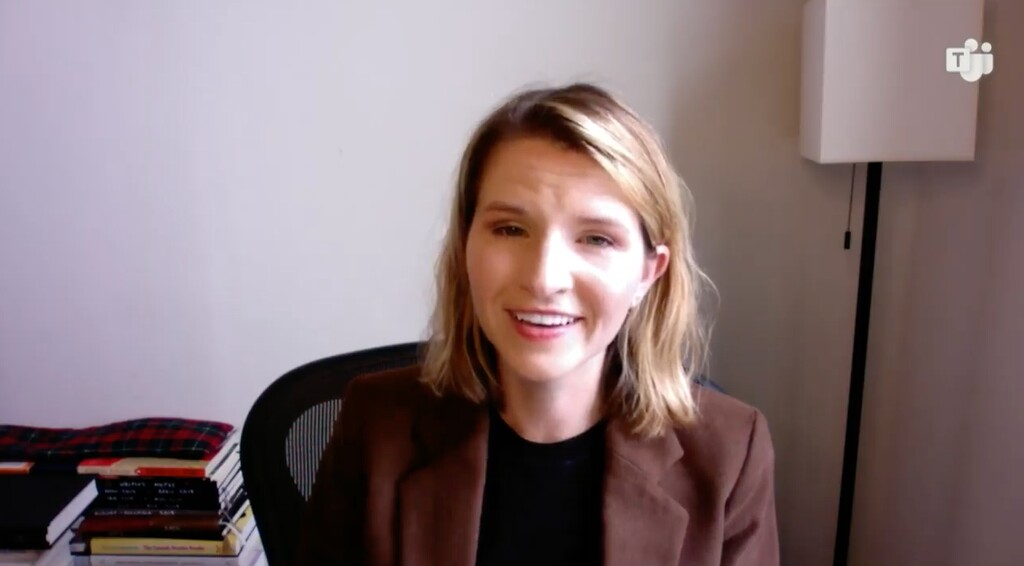 (Screenshot) Tara Westover, author of "Educated," speaks Thursday in a virtual discussion hosted by Utah Valley University.