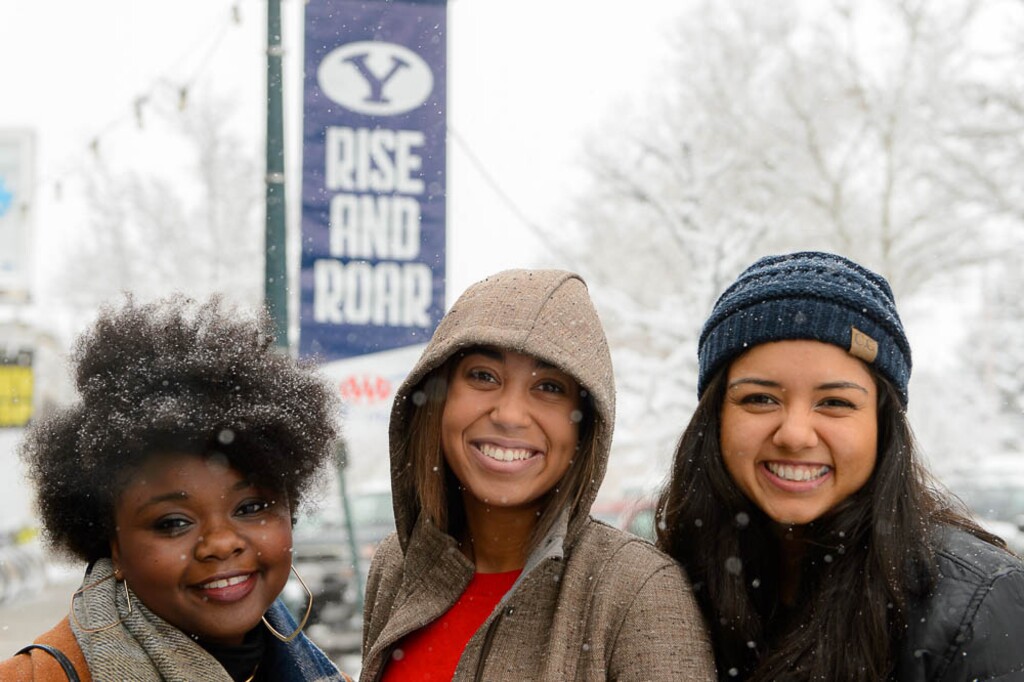 (Trent Nelson | The Salt Lake Tribune)  Belgica Alvarez, Tinesha Zandamela and Breasha Morris are members of Brigham Young University's Women of Color club on the Provo campus. The women say the club is "empowering" and "impactful." Zandamela is the club's founder.