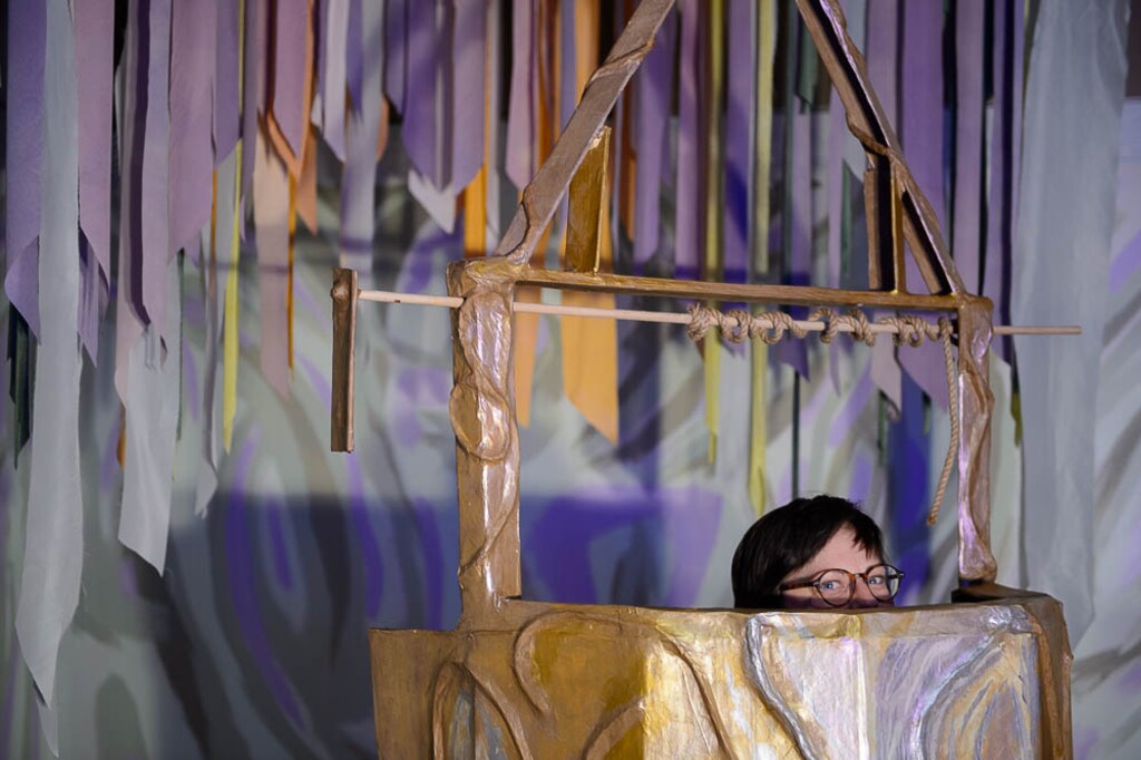 (Trent Nelson | The Salt Lake Tribune)
Nico Price with her art, The Well, at dreamscapes in Salt Lake City on Tuesday March 12, 2019. Dreamscapes is a project of the Utah Arts Alliance. It runs for one month from March 15 through April 15.