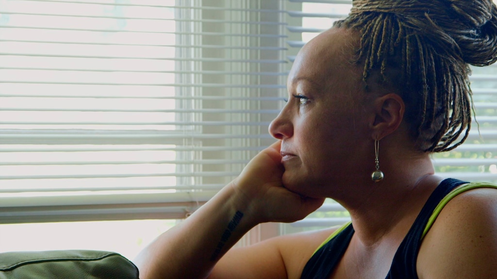 (Netflix | The Associated Press) This image released by Netflix shows Rachel Dolezal in a scene from the documentary "The Rachel Divide," premiering April 27.