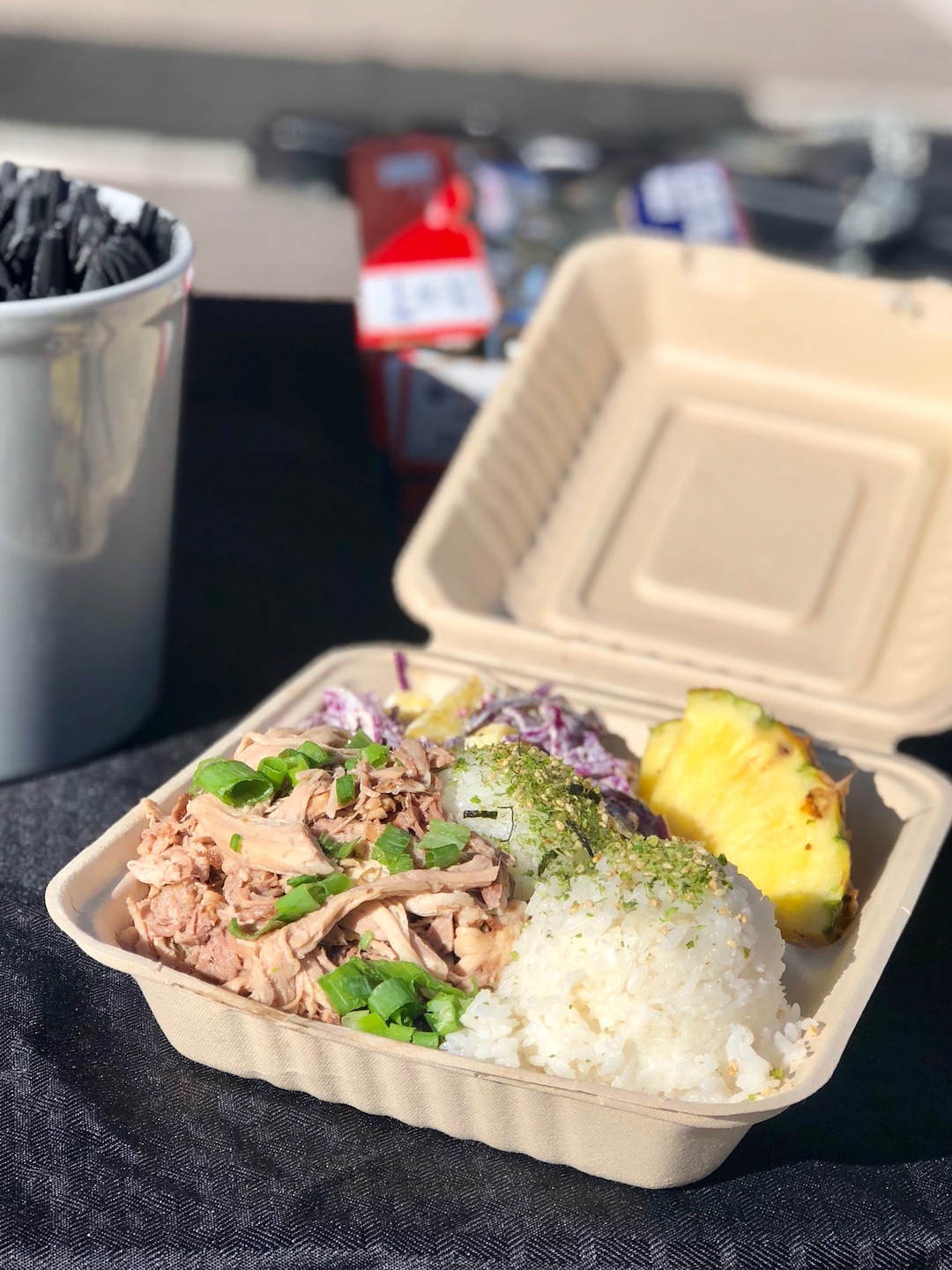 (Brodi Ashton | For The Salt Lake Tribune) The Kahlua pork plate at The Salty Pineapple Food Truck.
