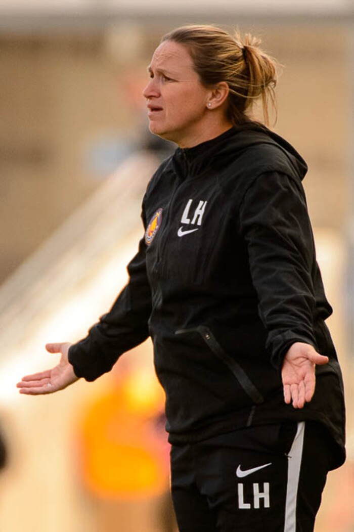 (Trent Nelson | The Salt Lake Tribune)  
Utah Royals FC hosts the Chicago Red Stars, at Rio Tinto Stadium in Sandy, Saturday April 14, 2018. Utah Royals head coach Laura Harvey.