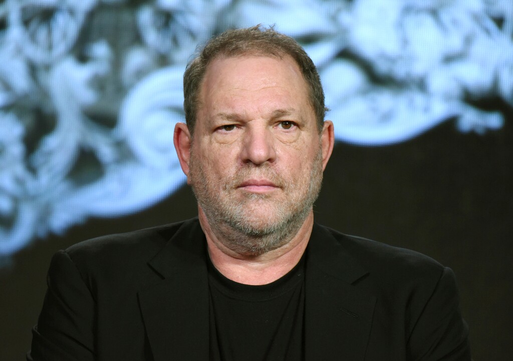 FILE - In this Jan. 6, 2016 file photo, producer Harvey Weinstein participates in the "War and Peace" panel at the A&E 2016 Winter TCA in Pasadena, Calif. Weinstein has been fired from The Weinstein Co., effective immediately, following new information revealed regarding his conduct, the company's board of directors announced Sunday, Oct. 8, 2017. (Photo by Richard Shotwell/Invision/AP, File)