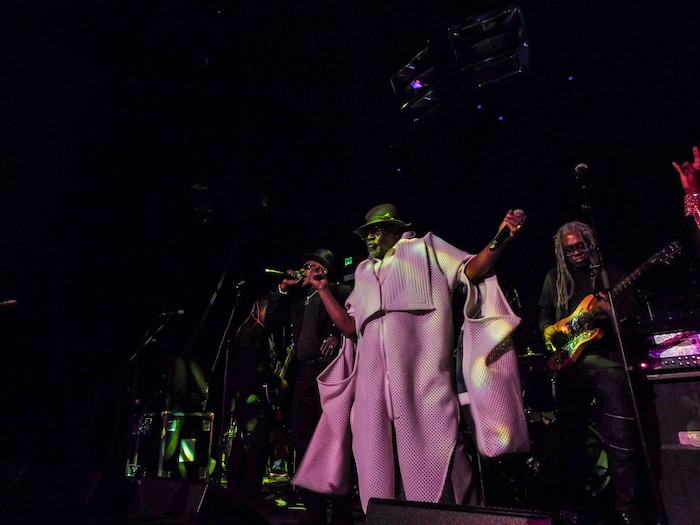 (Erin Alberty | The Salt Lake Tribune) George Clinton and Parliament Funkadelic perform for Outdoor Retailer show attendees at a party Jan. 25, 2018 in the Temple Nightclub in Denver.