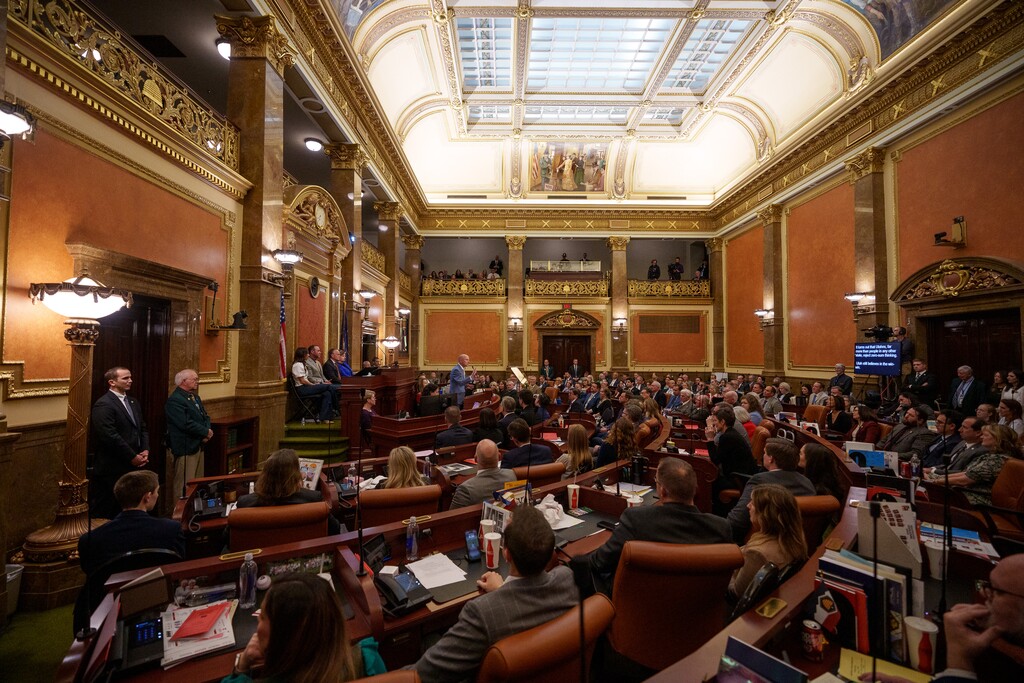 (Trent Nelson  |  The Salt Lake Tribune) Gov. Spencer Cox delivers his 2024 State of the State address at the Utah Capitol in Salt Lake City in January 2024.