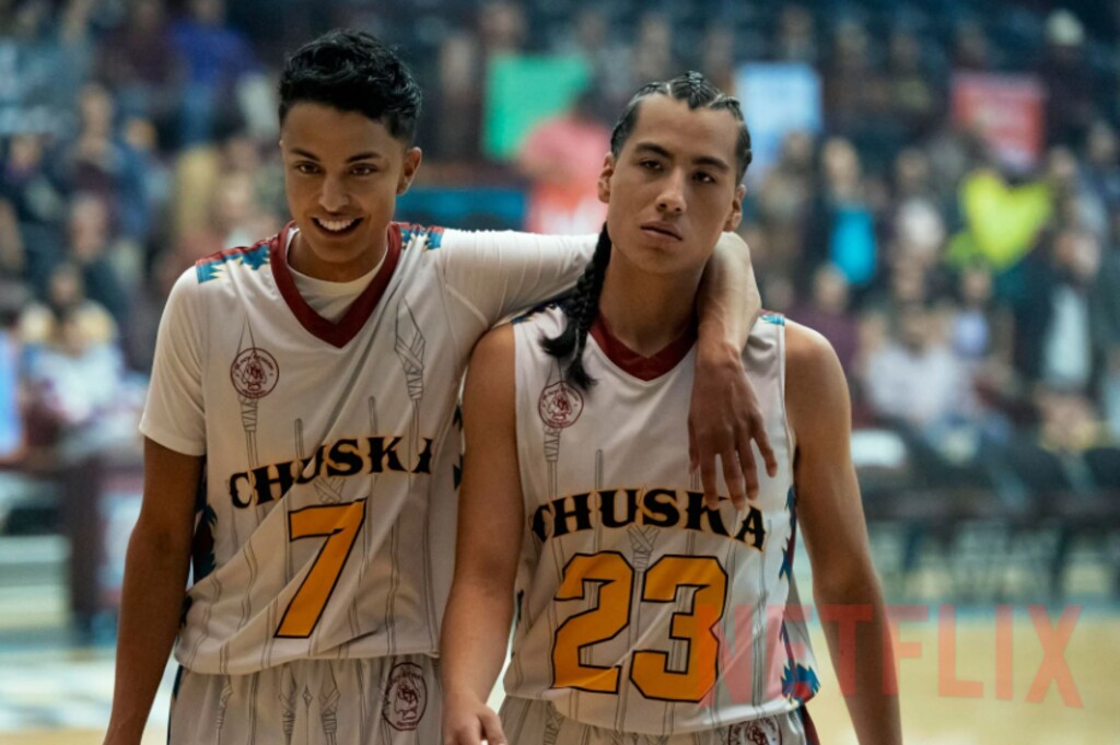 (Lewis Jacobs | Netflix) Kauchani Bratt, left, as Jimmy and Kusem Goodwind as Nataanii in "Rez Ball."