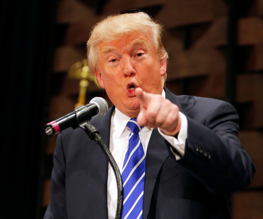 Republican presidential candidate, businessman Donald Trump, speaks at an event sponsored by the Greater Charleston Business Alliance and the South Carolina African American Chamber of Commerce at the Charleston Area Convention Center in North Charleston, S.C., Wednesday, Sept. 23, 2015. (AP Photo/Mic Smith)