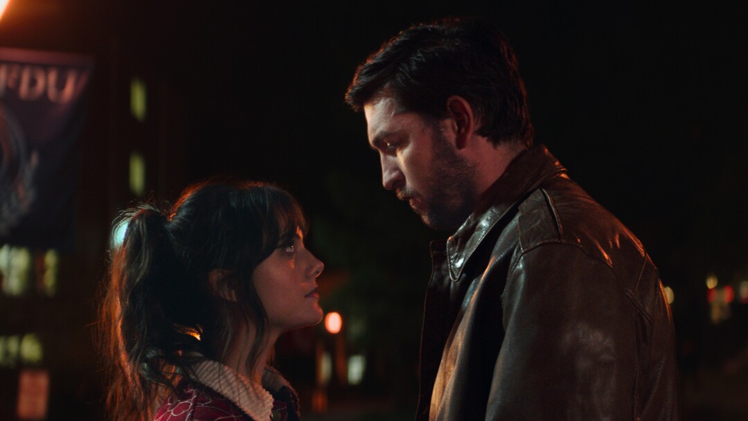 (Sundance Institute) Emilia Jones, left, and Nicholas Braun star in director Susanna Fogel's "Cat Person," an official selection of the Premieres program at the 2023 Sundance Film Festival.