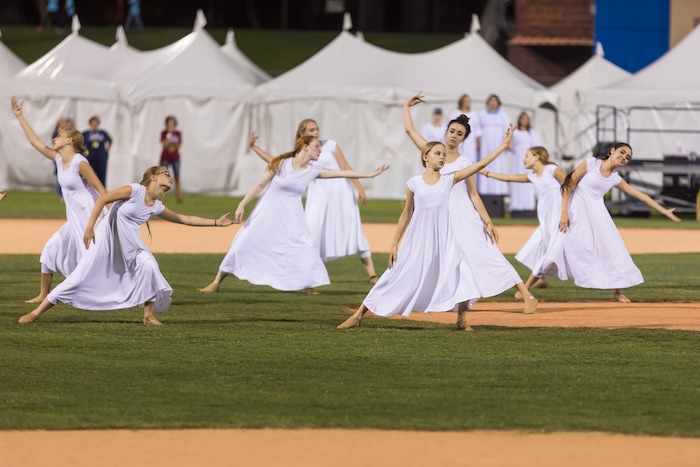 ( Courtesy photo | The Church of Jesus Christ of the Latter-day Saints) Thousands attended a cultural celebration for the completion of the Tucson Temple as some 2,100 young Latter-day Saints presented the history of the church in Arizona through son and dance at the Kino Veterans Memorial Stadium on Saturday, Aug. 12, 2017.