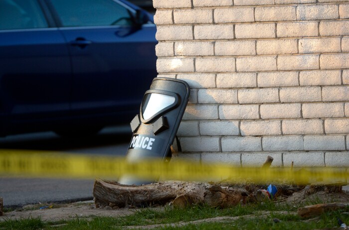 (Steve Griffin  |  The Salt Lake Tribune)  Police tape surrounds an apartment complex in West Valley City after three people were shot at an apartment complex at 3500 south Parkway Blvd. in West Valley City Tuesday Feb. 13, 2018.