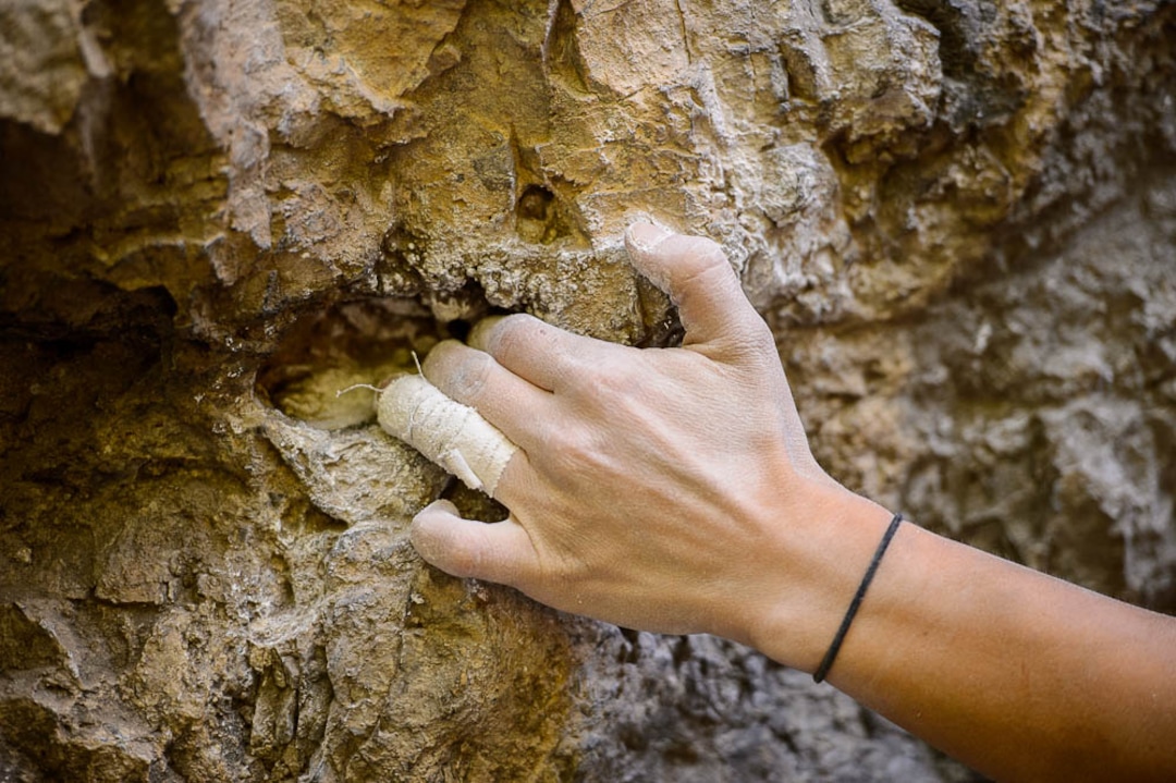 (Trent Nelson | The Salt Lake Tribune)  
Victoria Brunner rock climbing in American Fork Canyon, Tuesday July 17, 2018.