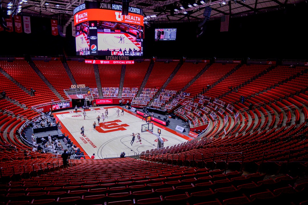 (Leah Hogsten  |  The Salt Lake Tribune) An empty Huntsman Center, shown here during Utah's Dec. 8 win over Idaho State