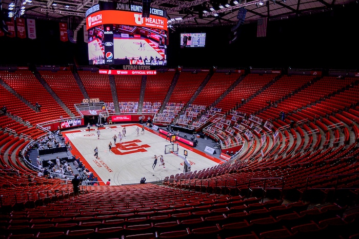 (Leah Hogsten  |  The Salt Lake Tribune) An empty Huntsman Center, shown here during Utah's Dec. 8 win over Idaho State