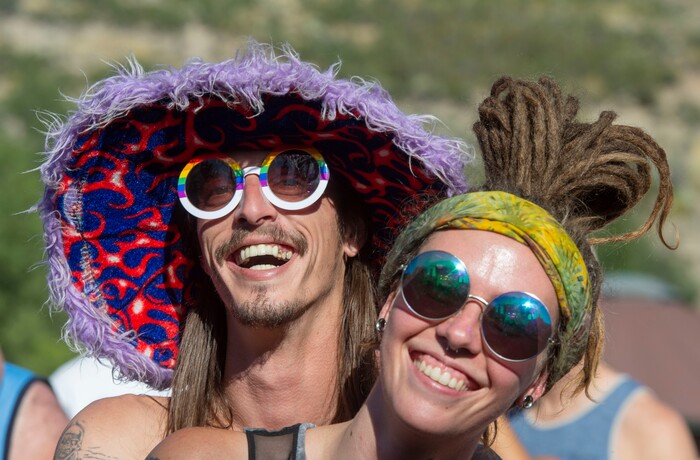 (Rick Egan  |  The Salt Lake Tribune)  Teri  Lynsie  and Joseph Cancilla Joseph Caitlin dance to the music of The Green, at the Regge Rise Up Music Festival at the Rivers Edge near Heber City, Saturday, Aug. 24, 2019.