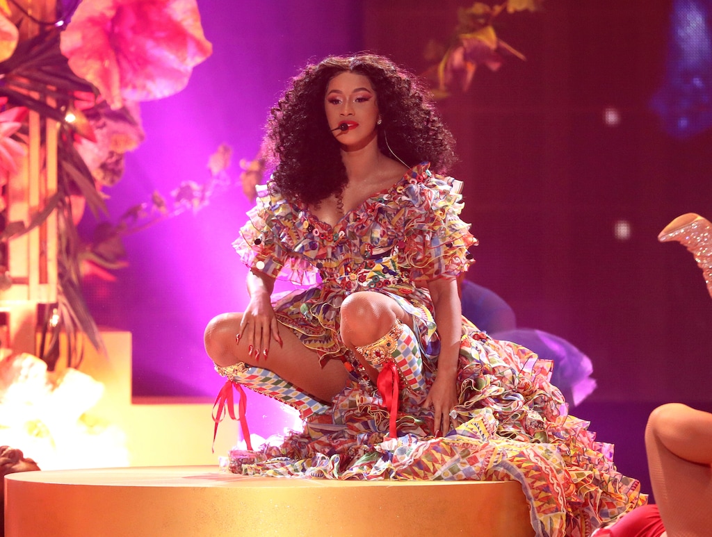 (Photo by Matt Sayles/Invision/AP, File) In this Tuesday, Oct. 9, 2018 file photo, Cardi B performs "I Like It" at the American Music Awards at the Microsoft Theater in Los Angeles. Cardi B says she received an offer to perform at the Super Bowl, but struggled with the decision to turn down the lucrative opportunity in support of ex-NFL player Colin Kaepernick. The Grammy-nominated rapper told The Associated Press on Friday, Feb. 1, 2019, that she had "mixed feelings" after she declined to take the stage at Super Bowl 53 in Atlanta.