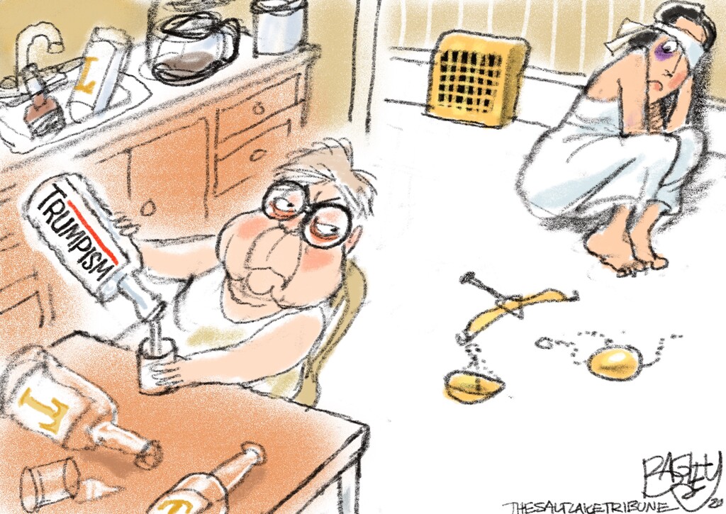(Pat Bagley | The Salt Lake Tribune) This cartoon, titled "An Abuse of Justice," appears in The Salt Lake Tribune on Friday, May 8, 2020.