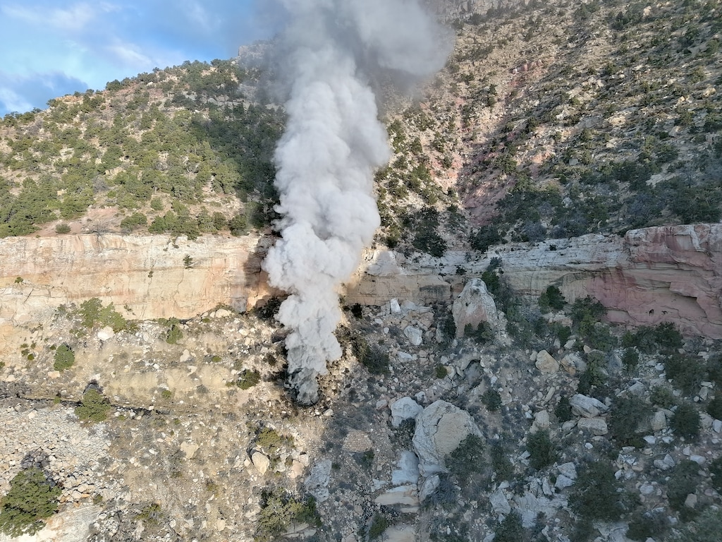 (Utah Division of Oil, Gas and Mining) Smoke from a fire in the abandoned Kenilworth coal mine is seen on Nov. 5, 2024.