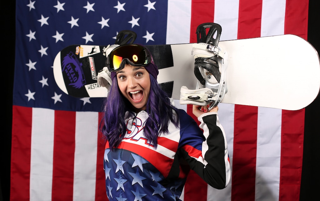 U.S. Olympic Winter Games Paralympic snowboarding hopeful Brenna Huckaby poses for a portrait at the 2017 Team USA media summit Wednesday, Sept. 27, 2017, in Park City, Utah. (AP Photo/Rick Bowmer)