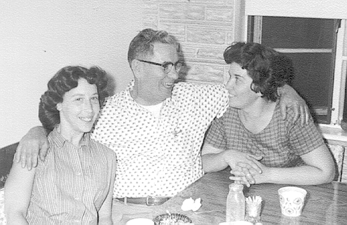 (Photo courtesy of Harold Carr) Audrey B. Carr, right, with her dad, Harold Deane, and sister, Estelle Deane.