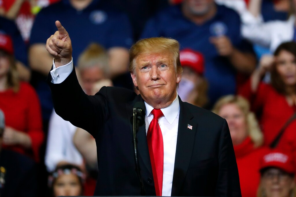 President Donald Trump speaks during a rally in Grand Rapids, Mich., Thursday, March 28, 2019. (AP Photo/Paul Sancya)