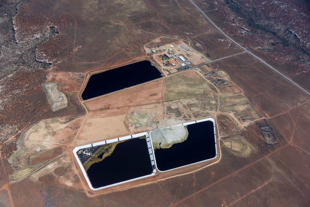 Photo couresy of EcoFlight/Jane Pargiter The White Mesa Uranium Mill near Blanding in southeastern Utah, May 14, 2020.