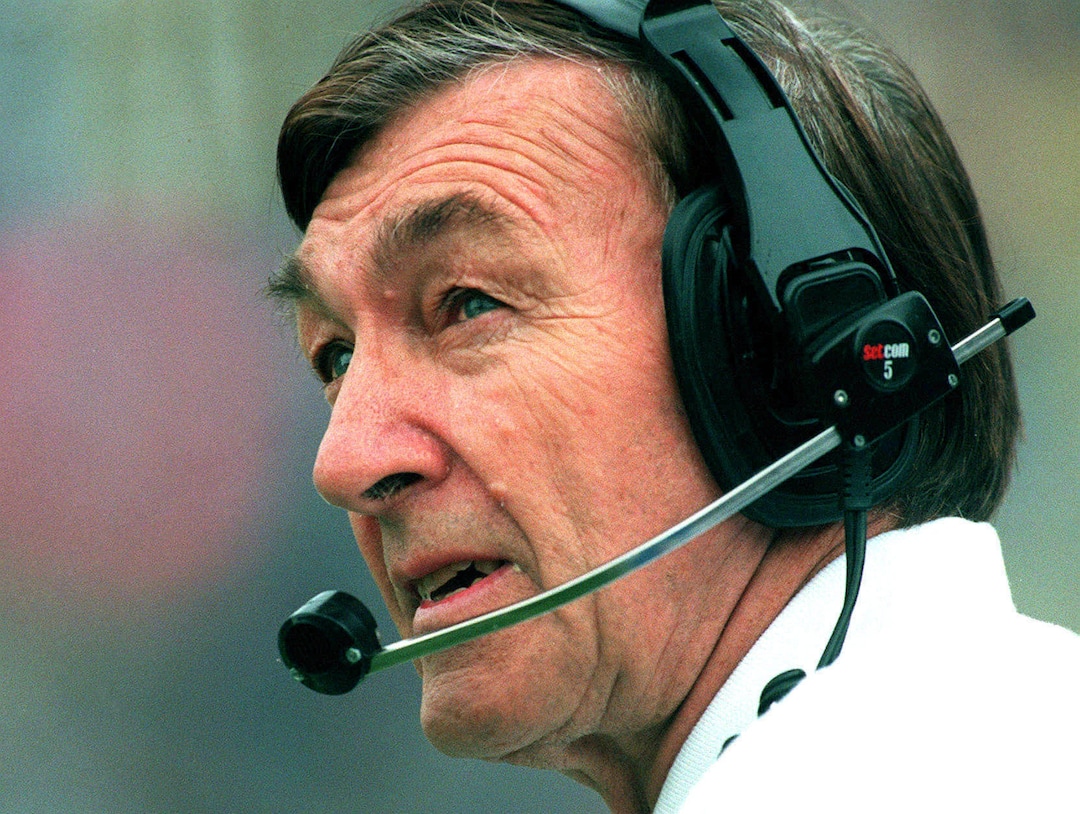 (Steve Griffin  |  Tribune file photo)  BYU football coach Roger French looks at the replay during a game at BYU in 1997. An offensive assistant coach on the Brigham Young University football team for 21 seasons, “The Creetch,” as he was known, died Feb. 3, 2018. French was 86.
