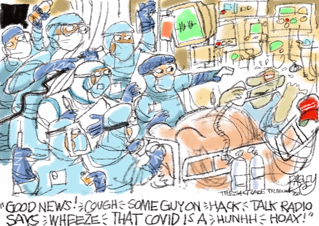 (Pat Bagley | The Salt Lake Tribune) This cartoon, titled "Brain Disease," appears in The Salt Lake Tribune on Wednesday, Nov. 18, 2020.