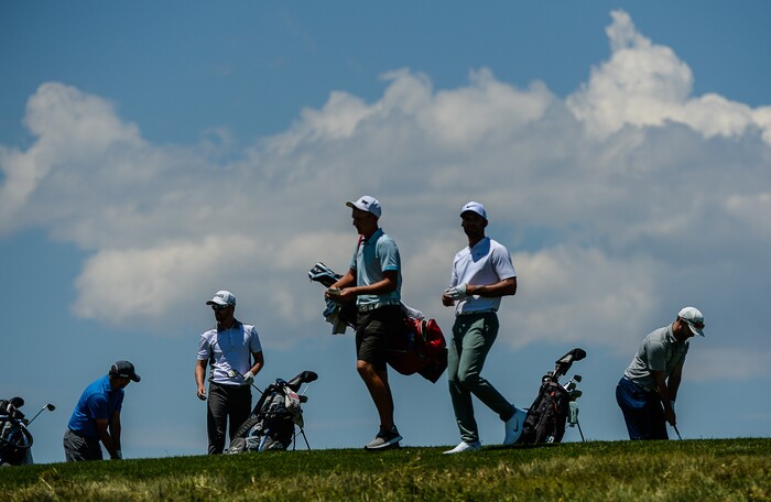 (Francisco Kjolseth  |  The Salt Lake Tribune)  A mixture of local pros and nationwide travelers make their annual attempt to qualify for the Utah Championship on the Web.com Tour as they play at Talons Cove Golf Course in Saratoga Springs on Monday, July 7, 2018, for a shot to play in a PGA Tour-brand event. Only 12 players advance from a field of roughly 140.