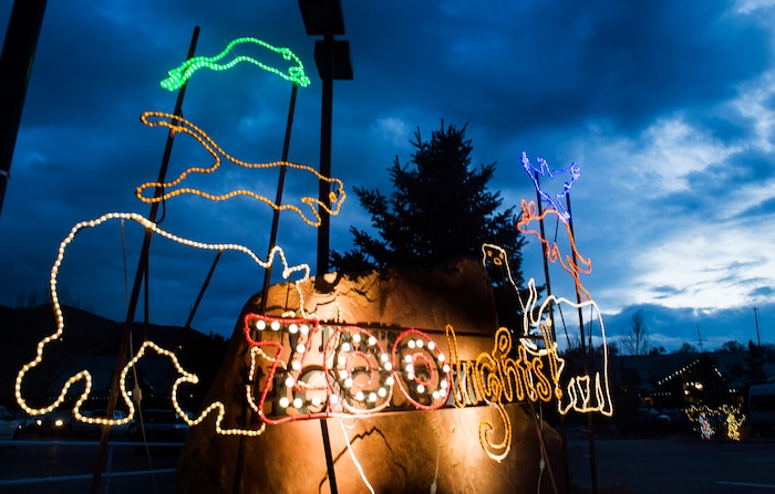 (Rick Egan  |  The Salt Lake Tribune)   The ZooLights at Hogle Zoo are turned on, Friday, Nov. 30, 2018. The lights continue  through December 31st, 


