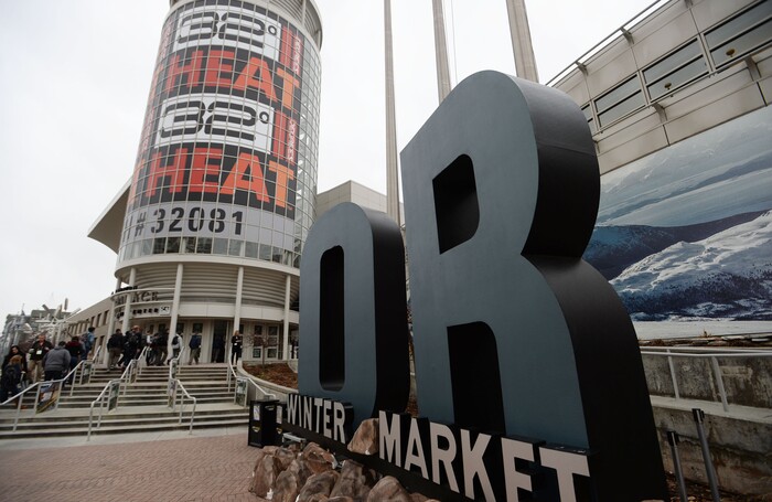 Steve Griffin / The Salt Lake Tribune
Attendees file in to to the Outdoor Retailer event at the Salt Palace Convention Center in Salt Lake City Tuesday January 10, 2017.