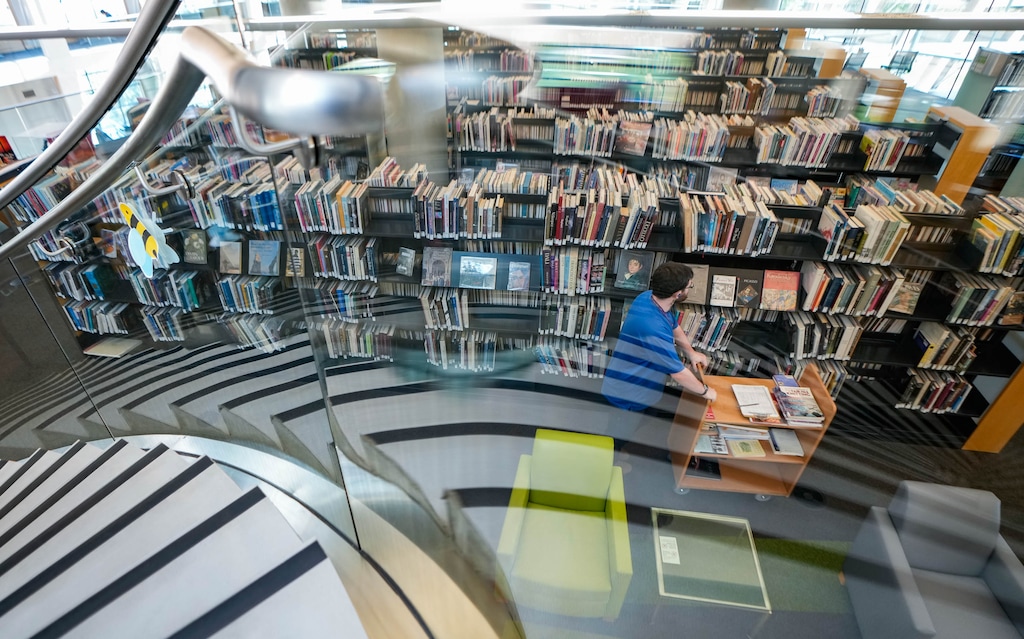 (Francisco Kjolseth  | The Salt Lake Tribune) Salt Lake City’s Main Library on Thursday, May 21, 2026. The library system has offered buyouts to its workforce.