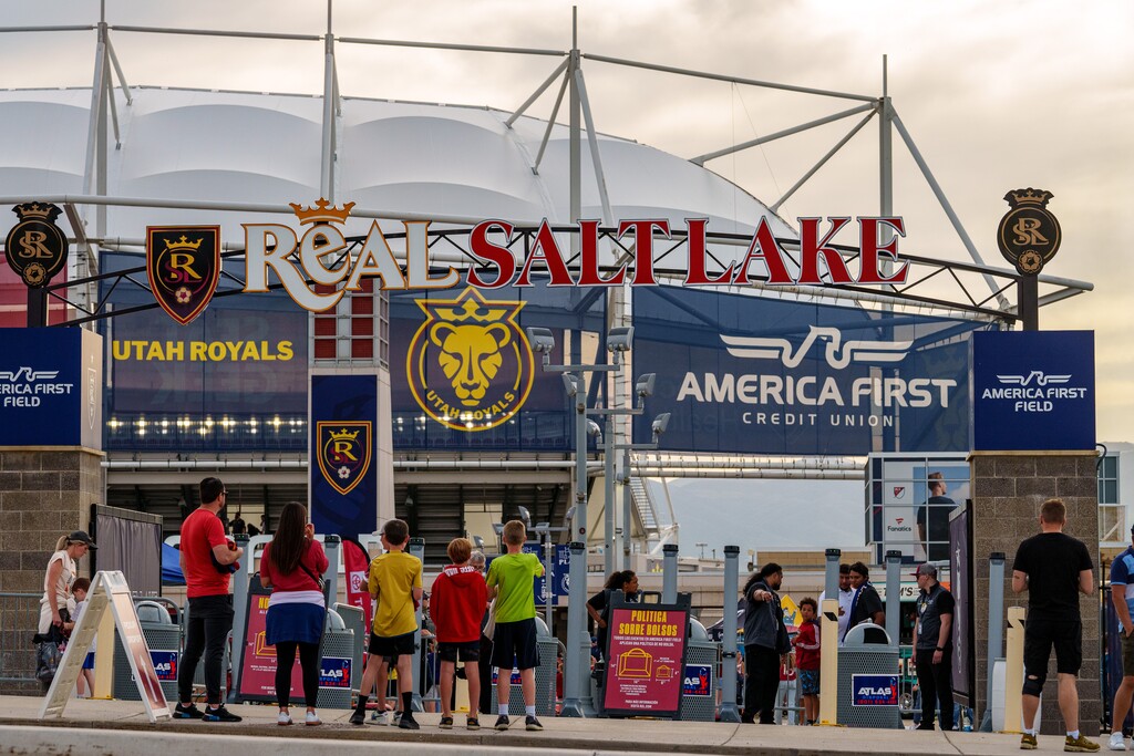 (Trent Nelson  |  The Salt Lake Tribune) Real Salt Lake fans walk to America First Field in Sandy on Saturday, May 18, 2024.
