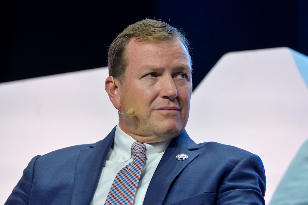 (Chris Samuels | The Salt Lake Tribune) Utah Tech University President Richard Williams participates in a discussion at the Silicon Slopes Summit in Salt Lake City, Thursday, Sept. 29, 2022.