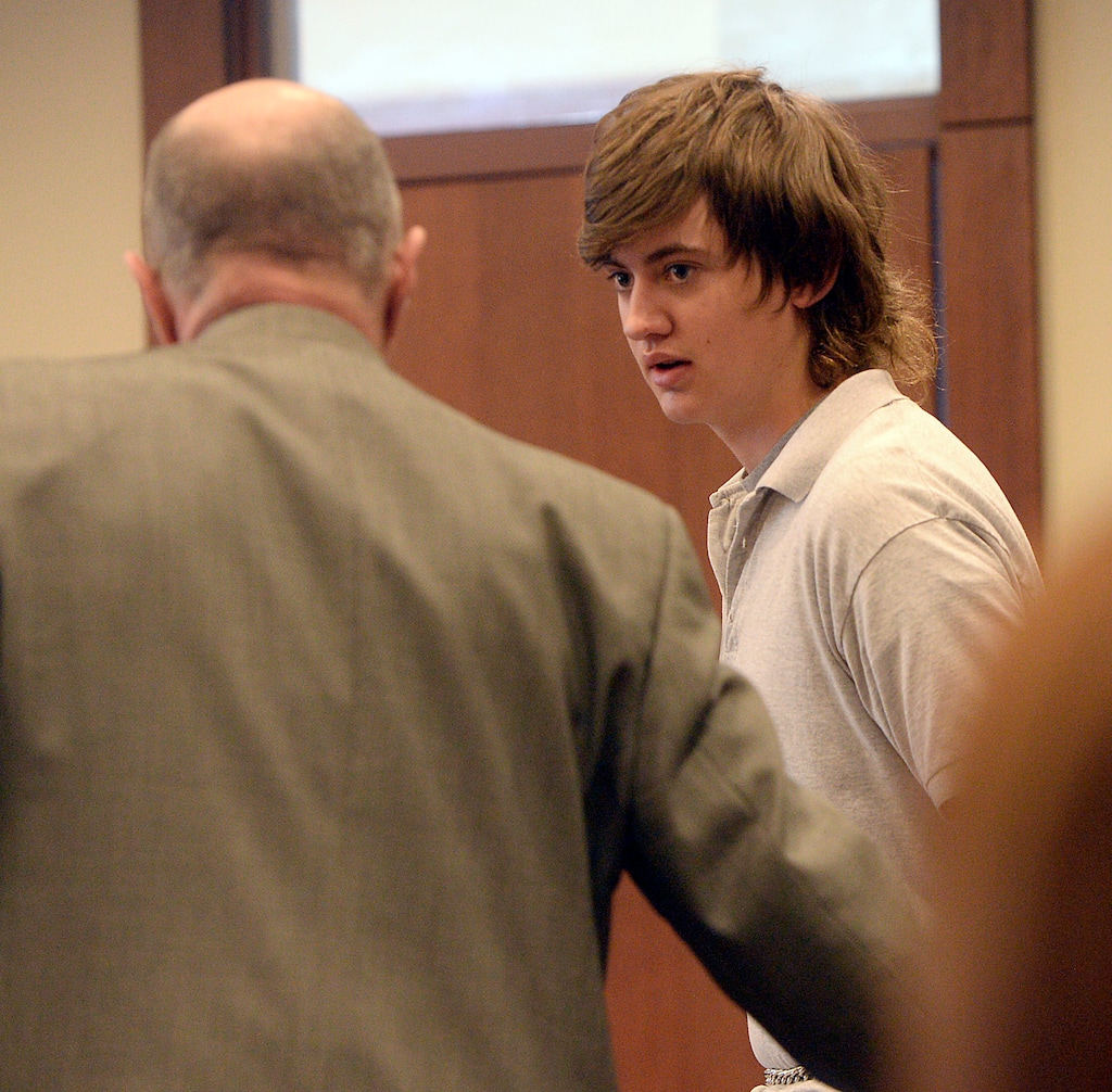 Al Hartmann  |  The Salt Lake Tribune                 Clay Brewer, 17, of Snowflake, Arizona  meets with his defense attorney Ron Yengich in Judge Wallace Lee's 6th District Court in Panguitch Thursday Dec. 29 to make his first court appearance.  He is being charge as an adult with first-degree-felony counts of aggravated murder, attempted aggravated murder and aggravated robbery, as well as a third-degree-felony count of failure to stop at the command of police, and misdemeanor counts of tampering with evidence, reckless endangerment, theft and reckless driving. He is accused of killing 61-year-old Jimmy Woolsey during an attack at Turn-About Ranch School, located north of Escalante.