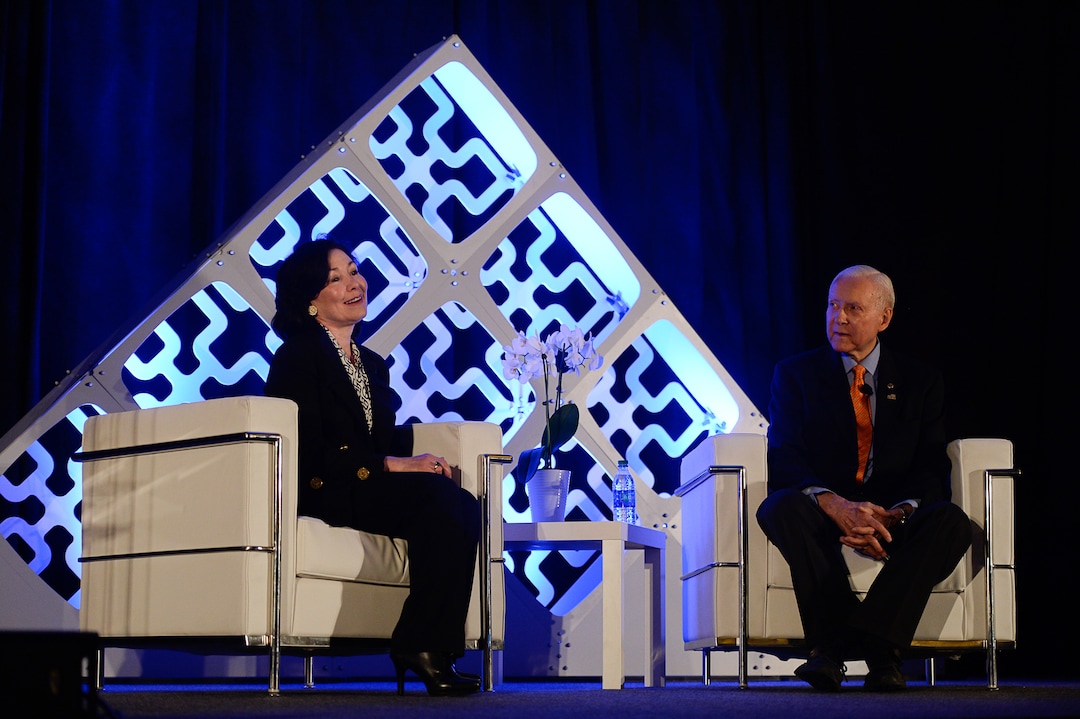(Francisco Kjolseth  |  The Salt Lake Tribune)  Oracle CEO Safra Katz joins the Utah Tech Tour as the featured guest by the Women's Technology Council alongside Utah Senator Orrin Hatch during the event at the Grand America Hotel on Friday, Oct. 27, 2017. A key focus of the discussion was helping Utah tech leaders advance their goal of increasing diversity in Utah companies and helping facilitate more leadership opportunities for women.