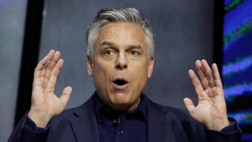 (Rick Bowmer | The Associated Press) Republican ex-Russia ambassador Jon Huntsman Jr. speaks during a debate for Utah's 2020 gubernatorial race Friday, Jan. 31, 2020, in Salt Lake City.