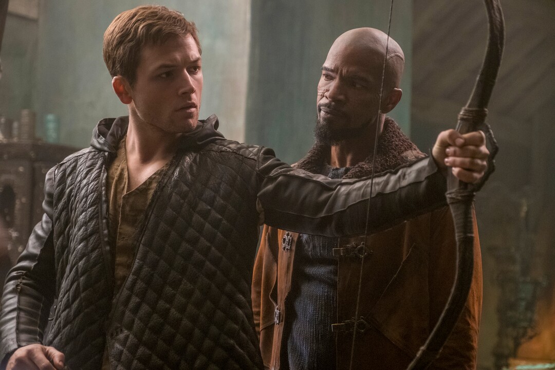 (Larry Horricks  |  courtesy Summit Entertainment) Taron Egerton, left, and Jamie Foxx star in the action drama "Robin Hood."