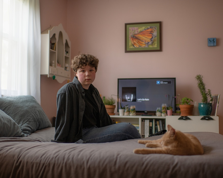(Rich-Joseph Facun | The New York Times) Julia Weber, 18, is photographed in her room in Athens, Ohio, on April 23, 2021. Weber, who had spent much of high school looking forward to senior year, joins other kids who have turned their losses of missed Sweet Sixteens, proms and graduation ceremonies into opportunities for new traditions with friends.